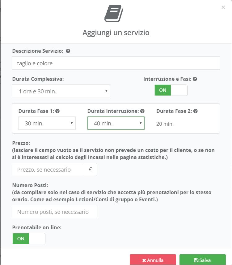 aggiungi un servizio myplanny configurazione